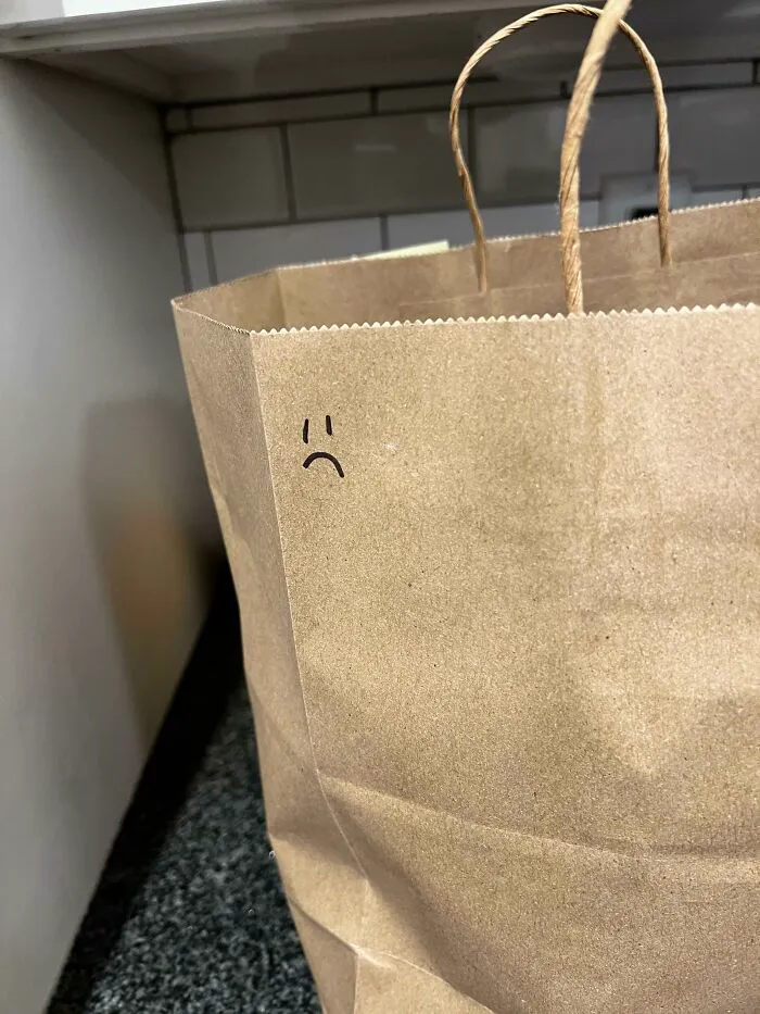 My To-Go Order Had A Frowney Face Written On The Bag