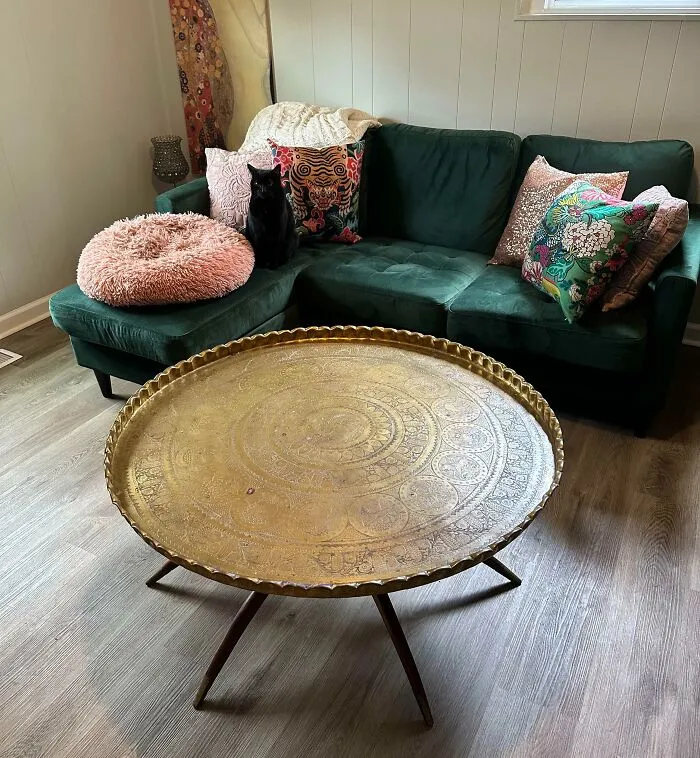 Vintage Brass Moroccan Table