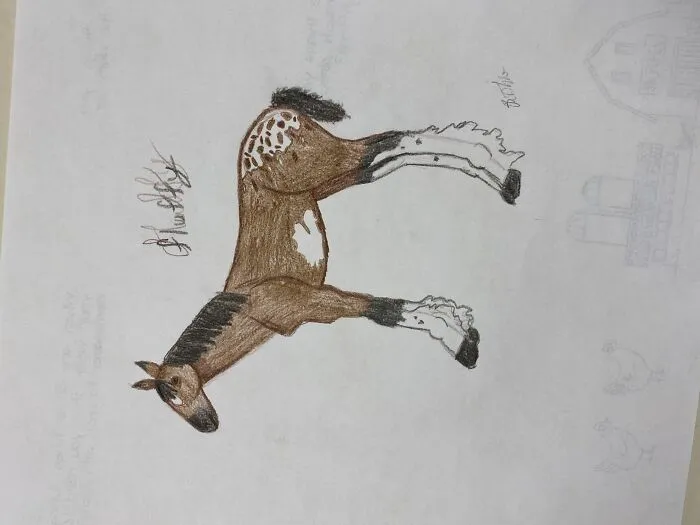 Fluffy Is My Most Recent Drawing (Colored Pencils On Homework Lol)