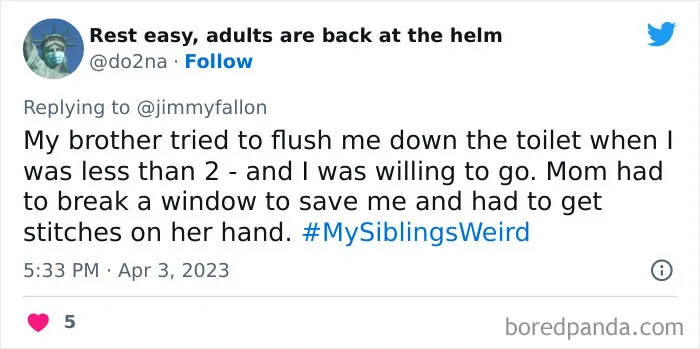 30 Of The Best Answers To Jimmy Fallon’s “My Sibling’s Weird” Challenge