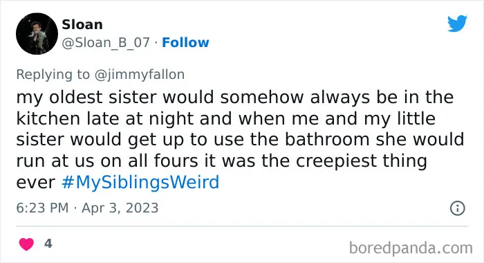 30 Of The Best Answers To Jimmy Fallon’s “My Sibling’s Weird” Challenge