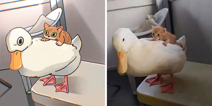 Funny Images Of Cats Found On The Internet Get Transformed Into Cute Illustrations By This Artist (31 Pics)