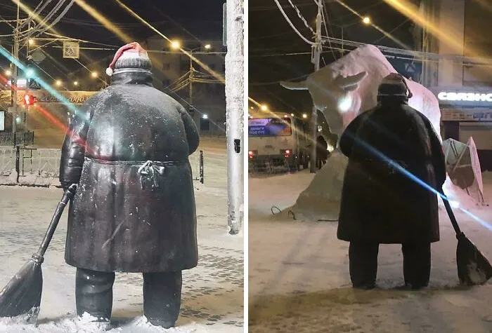 This Statue In My Town Is Always Turned Back To You
