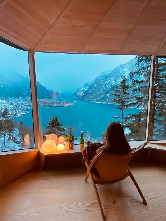 View From My Treehouse Stay In Odda, Norway