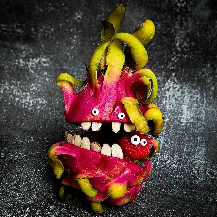 35 Humorous Food Art That This Artist Made By Adding Funny Faces On Top Of Her Creations