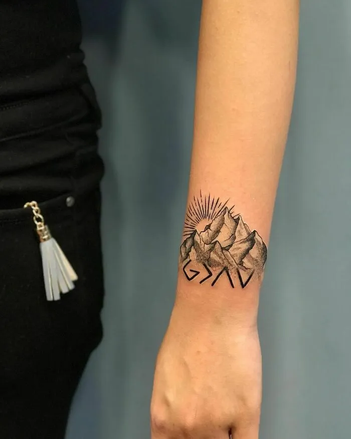 Mountains Tattoo On The Wrist
