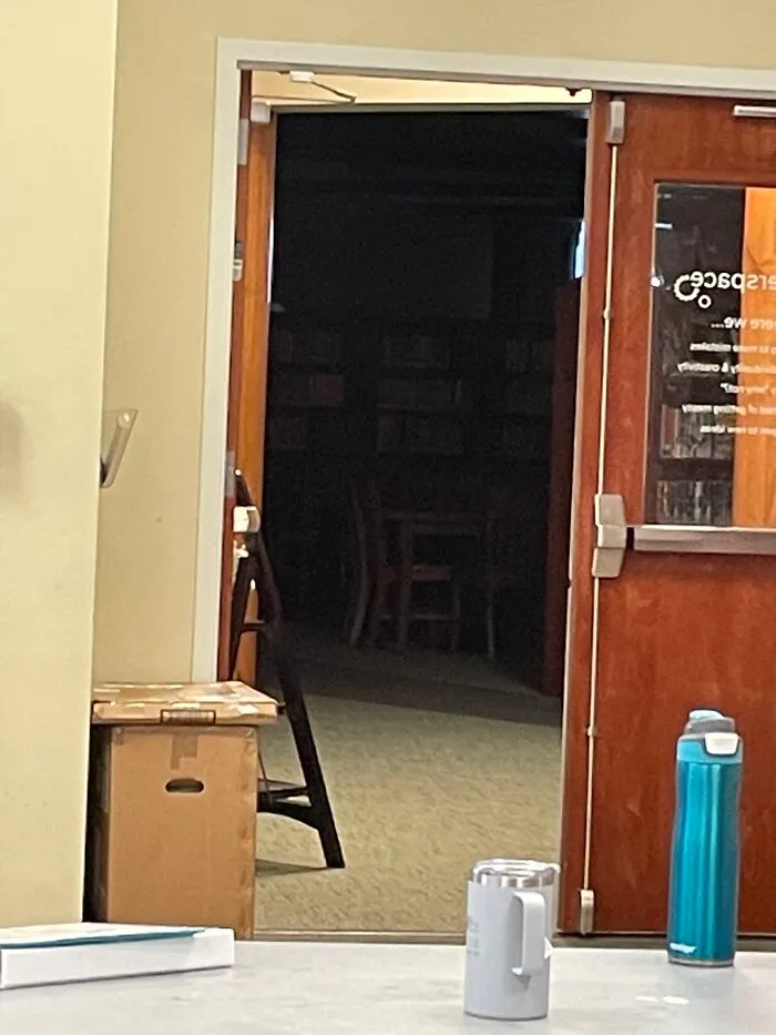 My School Library At Night