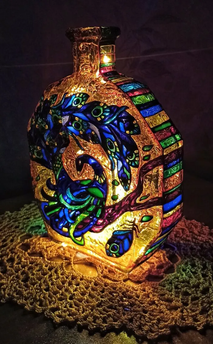 I Gave Second Life To A Very Old Cognac Bottle By Turning It Into A Lamp
