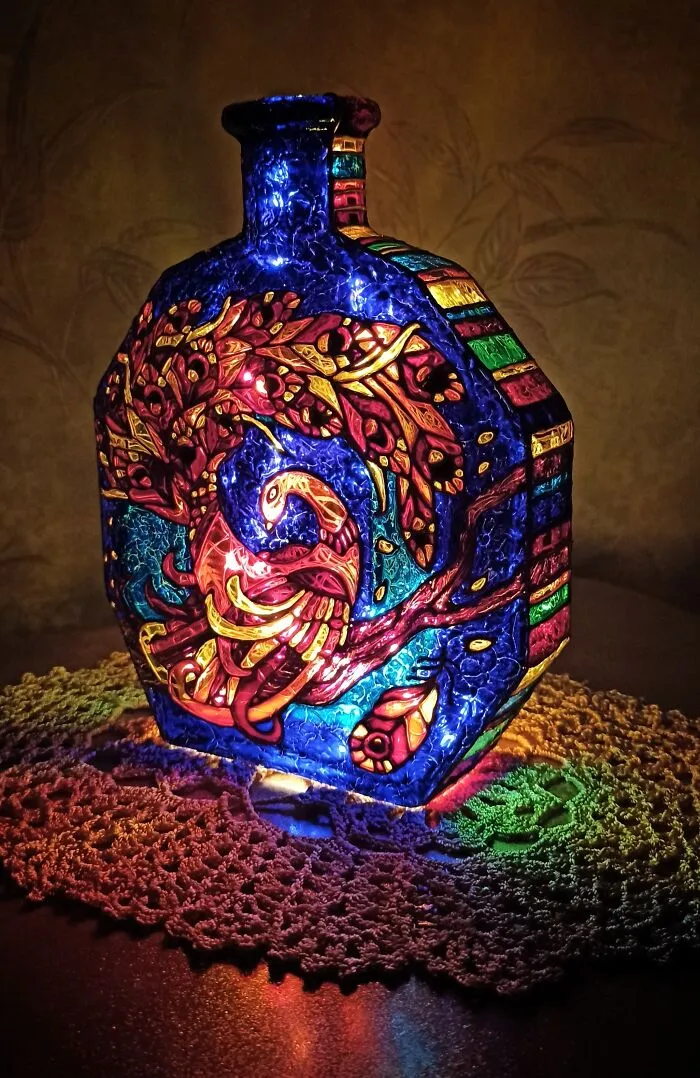 I Gave Second Life To A Very Old Cognac Bottle By Turning It Into A Lamp