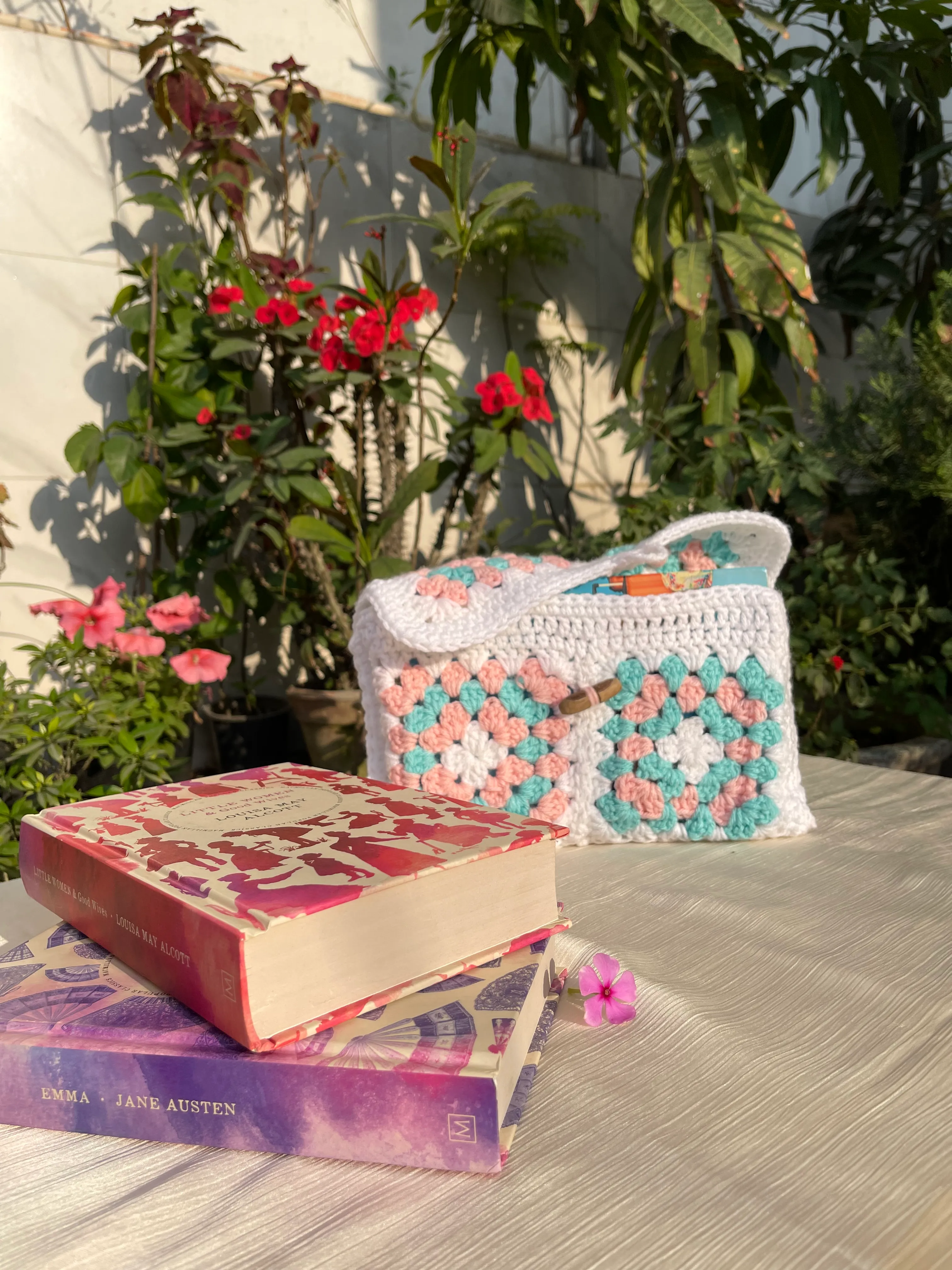 Hey Everyone! Look At This Crochet Book Case I Made