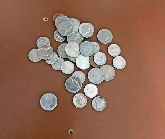 My Girlfriend Received This As A Tip On A $50 Bill. The Woman Stuffed It Behind The Plastic, So She Had To Pick Each One Out