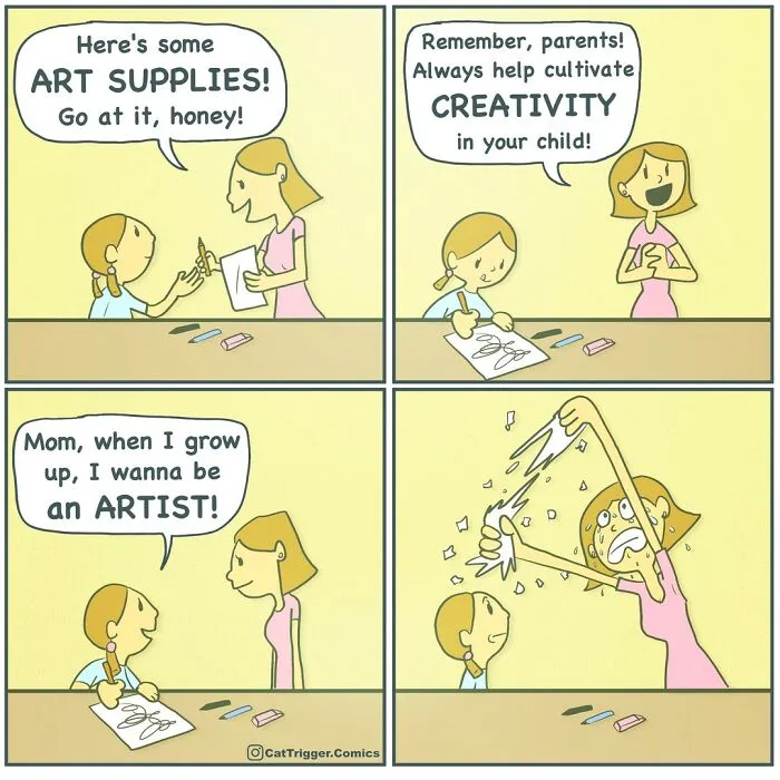 Here Are 40 Hilariously Twisted Comics With Unexpected Endings By “Cat Trigger” (New Pics)