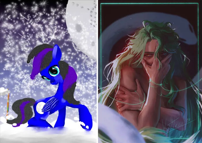 Twitter Artists Reveal Their First And Their Most Recent Artworks To Compare Their Art Improvement Over The Years (30 Pics)