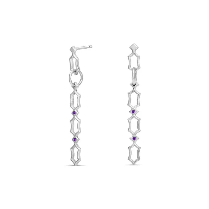 Morgana - Hexagon Chain-Inspired Dangle Drop Studs