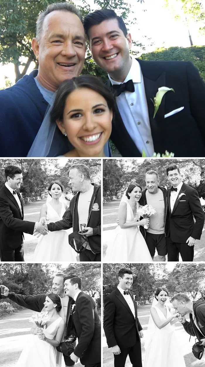 Elisabeth And Ryan Planned One Amazing Celebration. The Icing On The Cake Was Tom Hanks Stopping In Central Park To Wish Them Congratulations