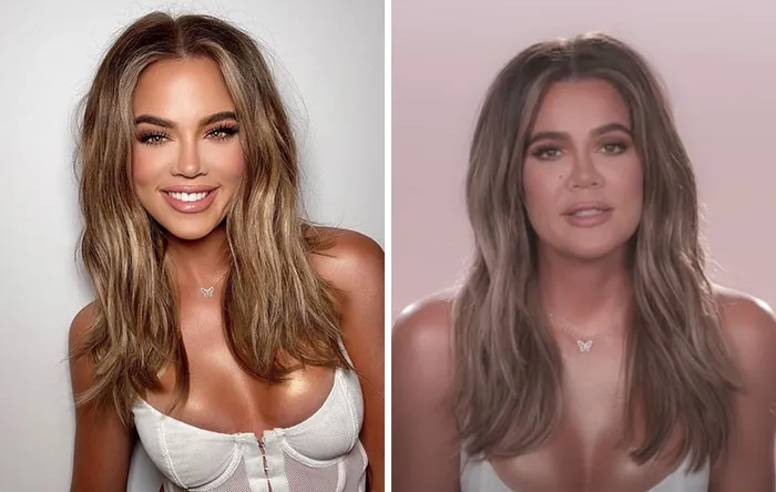 Differences Between The Original Footage Of The Reality Show Keeping Up With The Kardashians And The Photo She Posted On Her Instagram Account