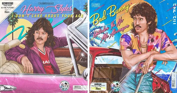 This Artist Illustrates Retro Album Covers For Contemporary Famous Artists (23 New Pics)