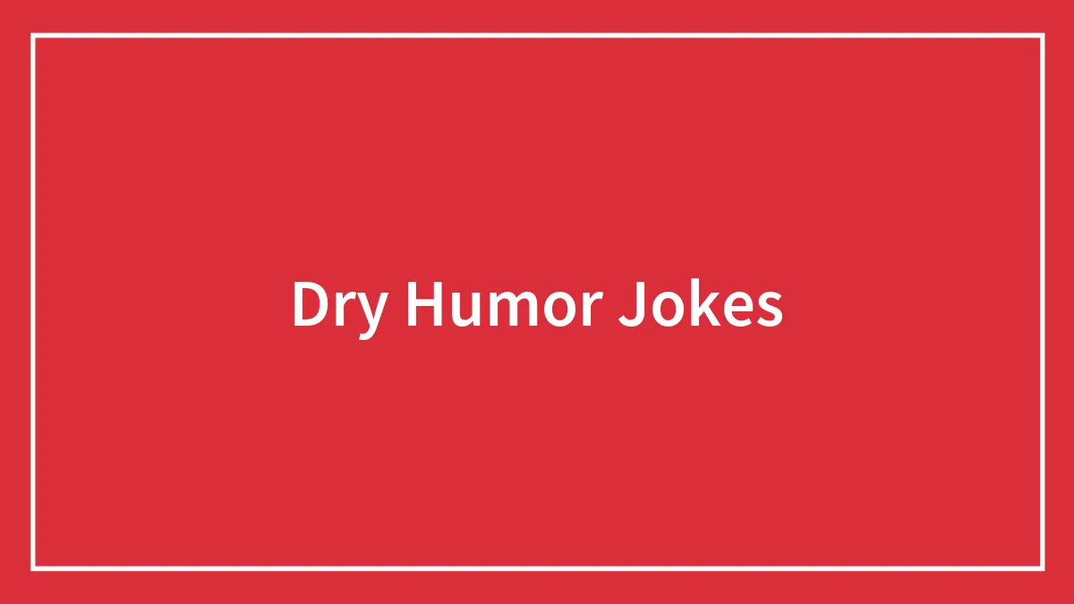 108 Dry Humor Jokes That Feel Like A Mouth Full Of Sand
