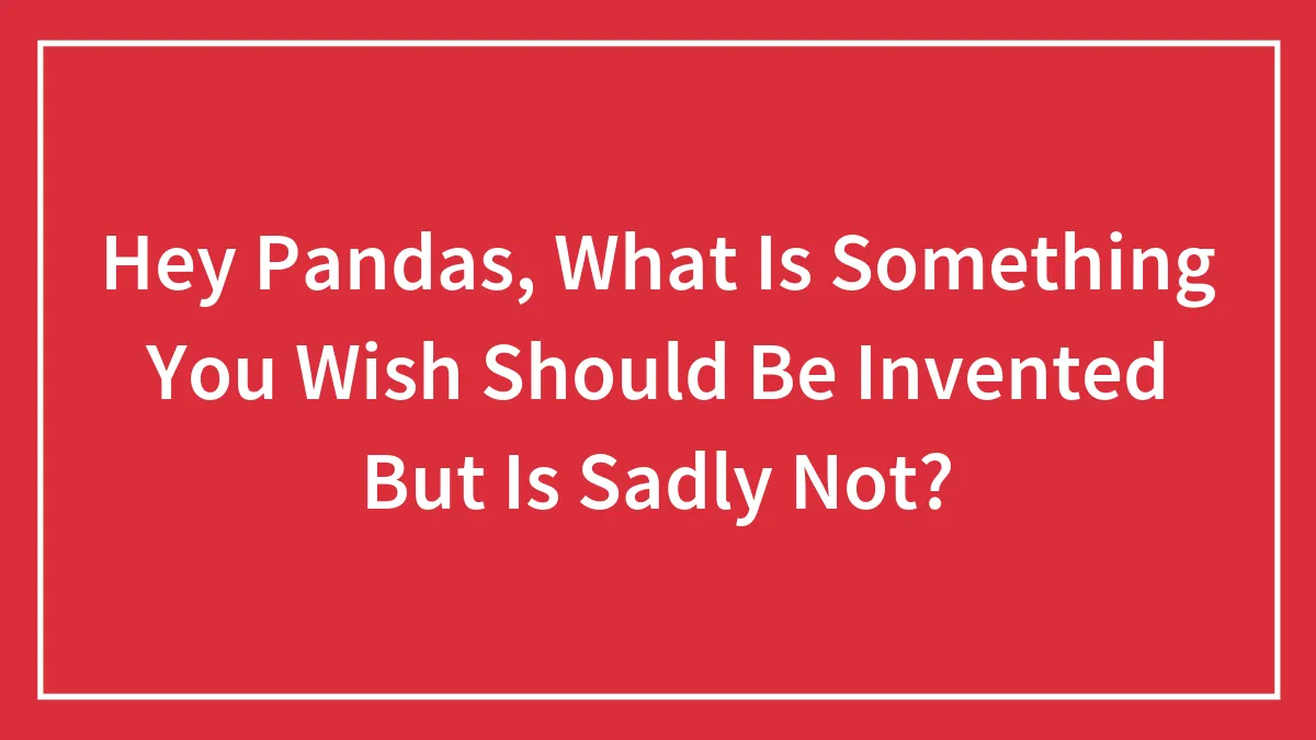 Hey Pandas, What Is Something You Wish Should Be Invented But Is Sadly Not?