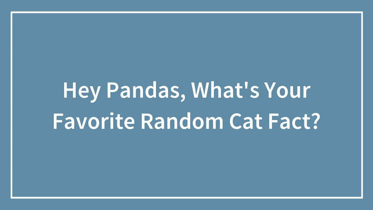Hey Pandas, What's Your Favorite Random Cat Fact? (Closed)