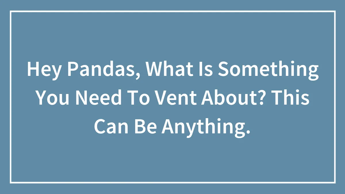 Hey Pandas, What Is Something You Need To Vent About? This Can Be Anything.