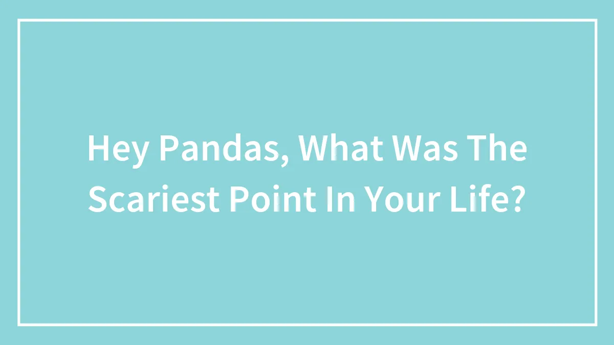 Hey Pandas, What Was The Scariest Point In Your Life?