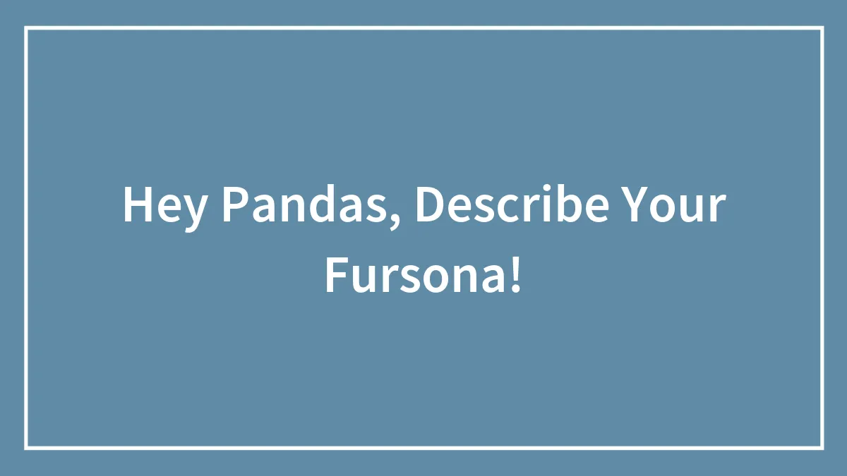 Hey Pandas, Describe Your Fursona!