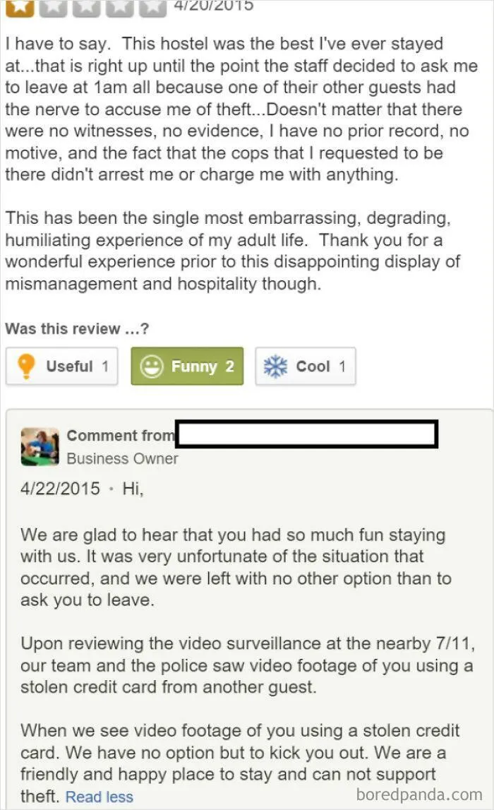 Hostel Responding To A Hostile Yelp Review