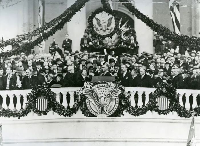 Picture of Franklin Delano Roosevelt taking a speech