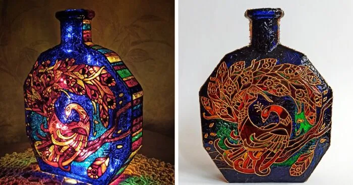 I Gave Second Life To A Very Old Cognac Bottle By Turning It Into A Lamp
