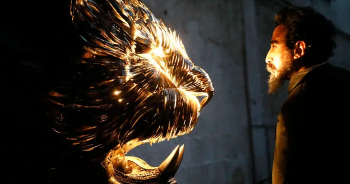 I Made Jaguar, Saber-Tooth Tiger And Lion Sculpture With Hammered Steel (11 Pics)