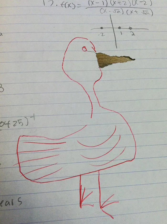 Ripped A Hole In My Math Test. This Is What My Teacher Drew