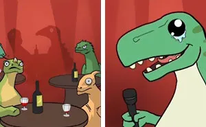 I Created A Dino Standup Comedian That Is On A Mission To Spread Bad Jokes And Puns (30 Pics)