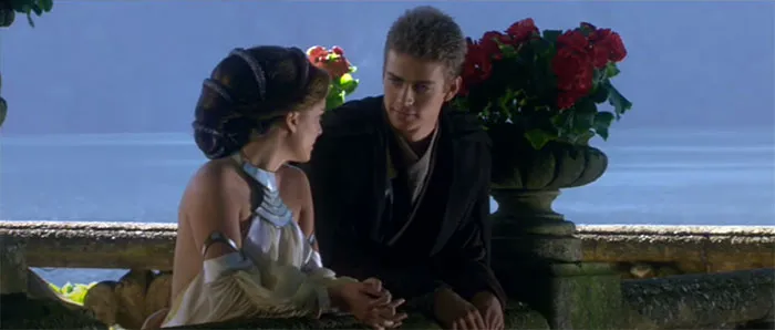 Anakin Skywalker speaking with Padmé Amidala