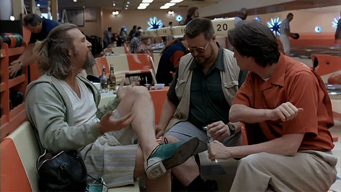 Walter Sobchak speaks by gesturing with his hands