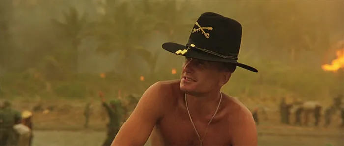 Lieutenant Colonel Bill Kilgore talking in the burning fields
