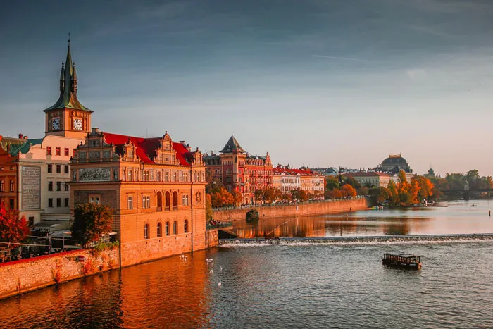 Castle like buildings near the river 