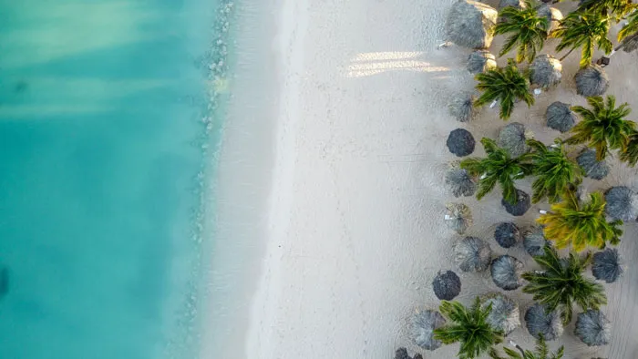 Aruba beach aerial view 