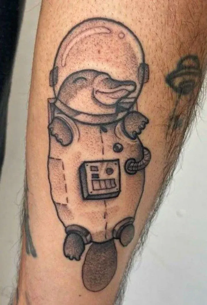 Space Platypus Arm Tattoo