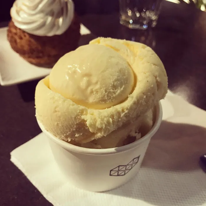 Duck Egg Flavor ice cream in the cup 