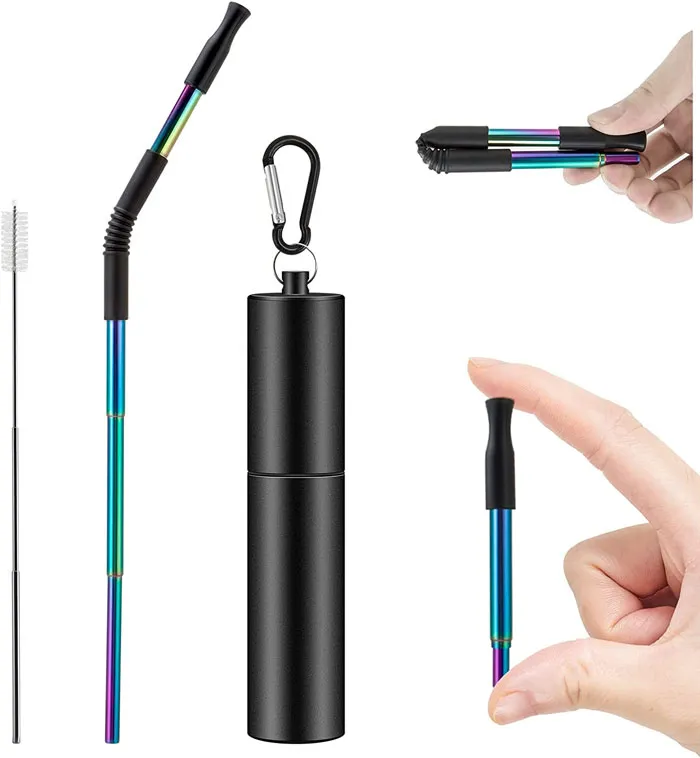 Collapsible Reusable Metal Straw