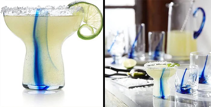 Margarita glass with lime on the top 