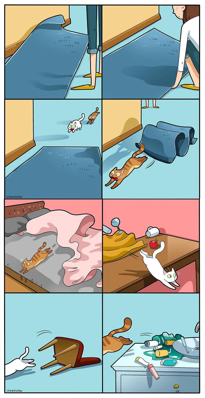 Esta artista ilustra cómo es vivir con un gato (25 nuevos cómics)
