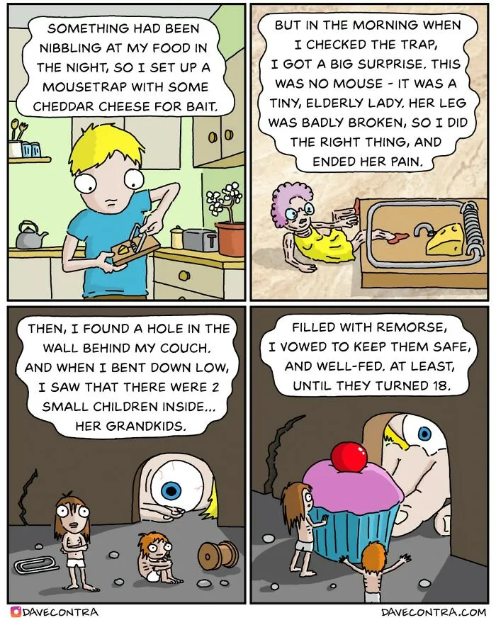 This Artist Creates Dark Humor Comics With Unexpected Twists And Here Are His 40 Recent Works