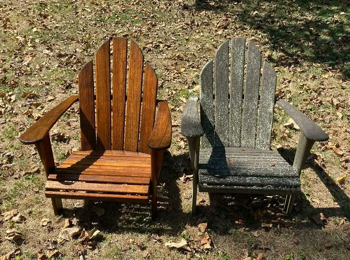 Sillas Adirondack antes y después