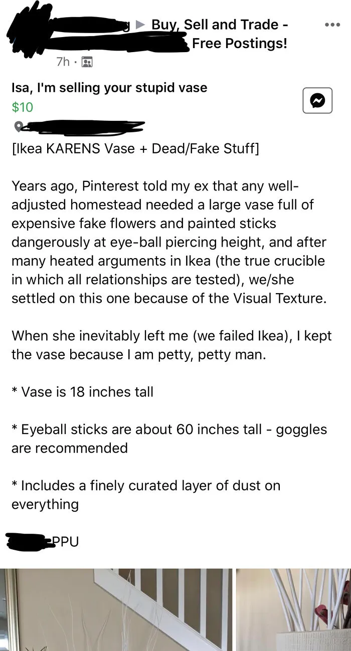 Isa, I’m Selling Your Stupid Vase