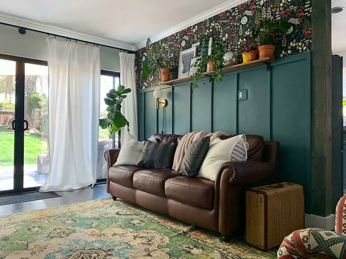 Plants in the shelf in the living room 