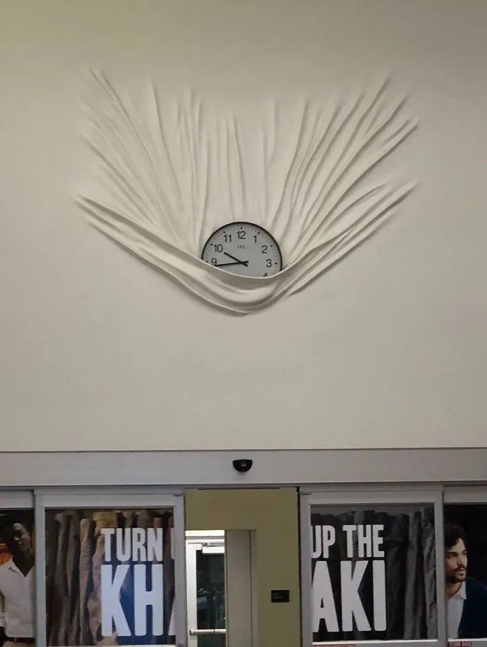 This Falling Clock That Took The Wall With It