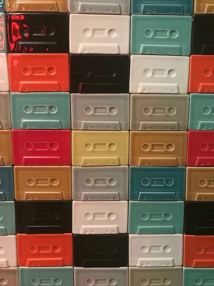 This Restaurant I Went To Had Wall Tiles Shaped Like Cassettes