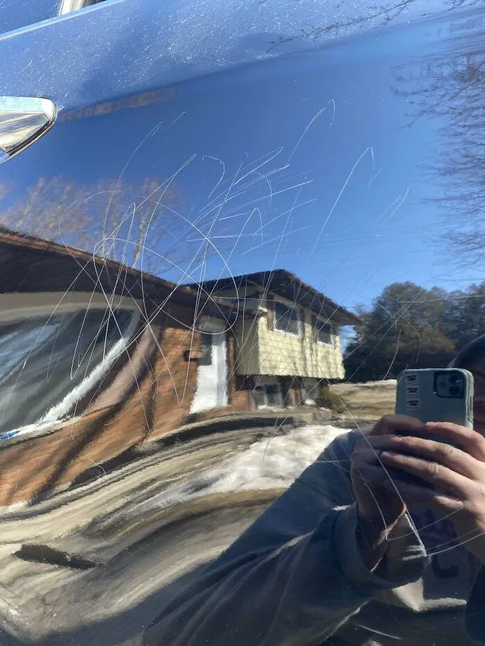 My Beautiful Children (2/4) Drew Me A Picture.... On My Car.... With Rocks